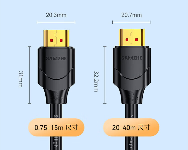 山泽(SAMZHE)  HDMI线2.0版 4K数字高清线3D视频线数据线 1米 18Gbps  机机顶盒连接线 10SH8