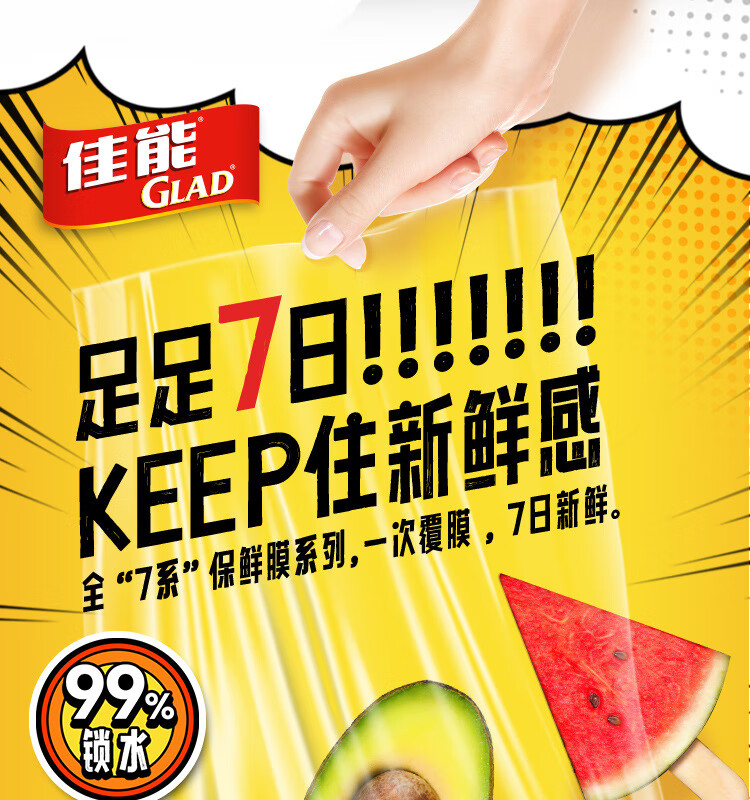 佳能（Glad） PW25M生鲜蔬果餐饮适用手撕保鲜膜30cm*25m