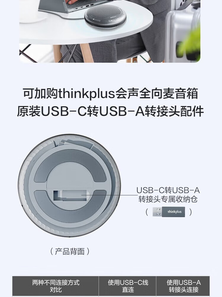 联想（Lenovo）Thinkplus 会议全向麦 商务版 迷你便携 4XD1C69158