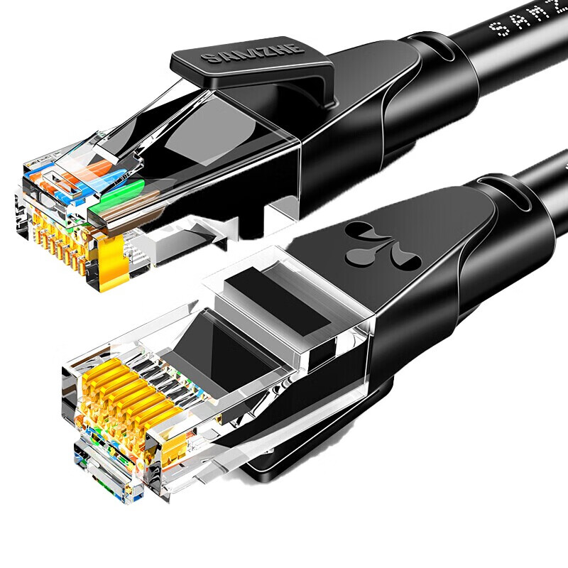 山泽(SAMZHE)六类网线?CAT6类千兆网络跳线?八芯双绞成品网线?电脑路由器宽带网络连接线?黑色1.5米?WD6015