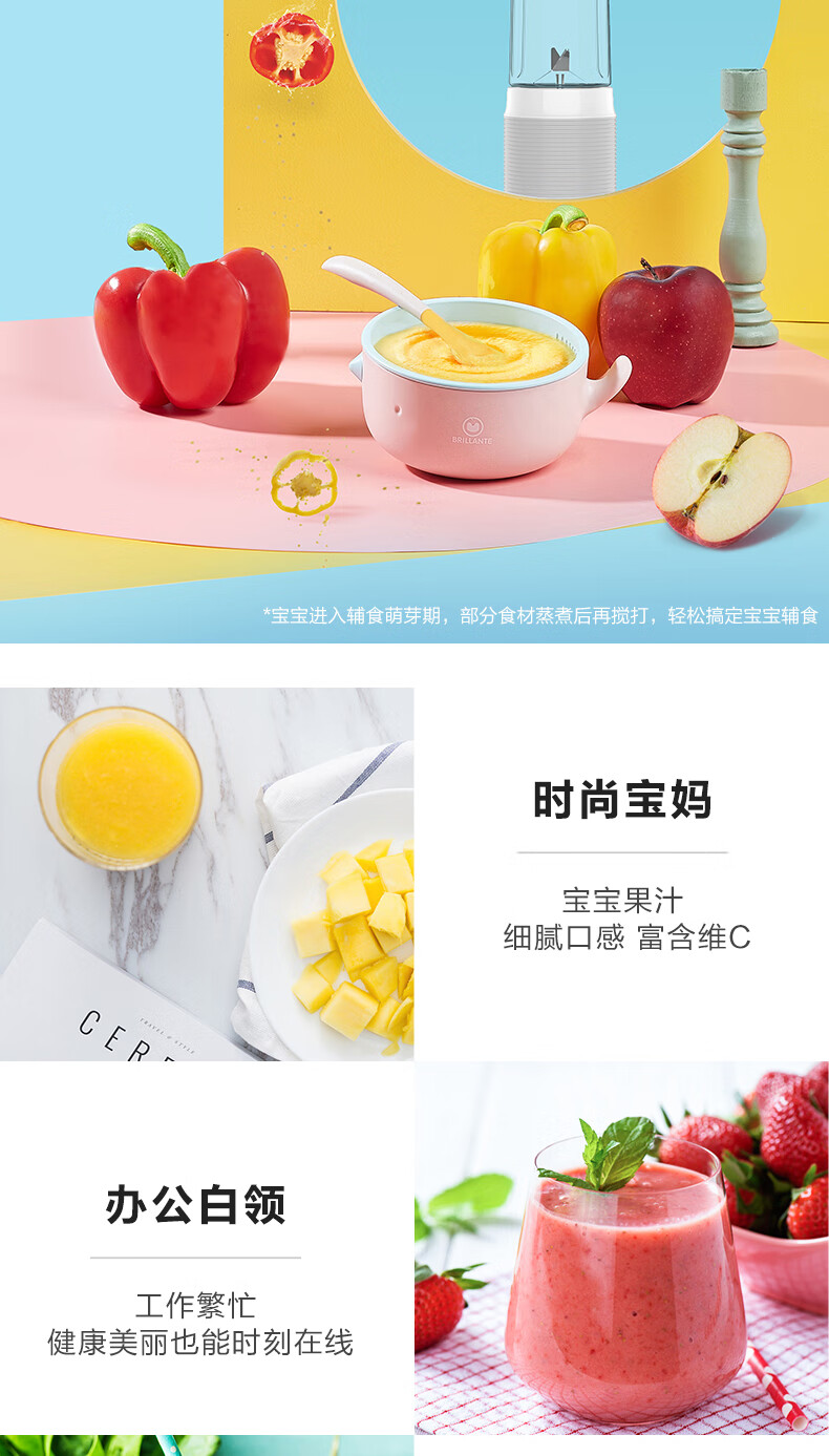 海尔（Haier） HBP-Z201 家用多功能便携式小型榨汁机果蔬料理机搅拌机