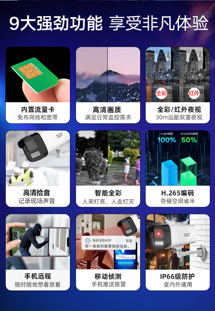 海康威视  监控摄像头，照车牌，DS-2CD3T27EDWDV3-L   含电源支架
