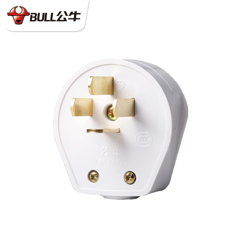 公牛（BULL）三相四线插头插座 四角四脚大功率4芯插头 16A四脚插头GN-T16