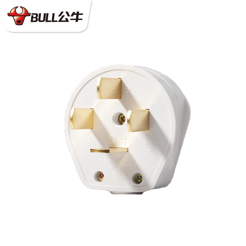 公牛（BULL）三相四线插头插座 四角四脚大功率4芯插头 25A四线插头GN-T25