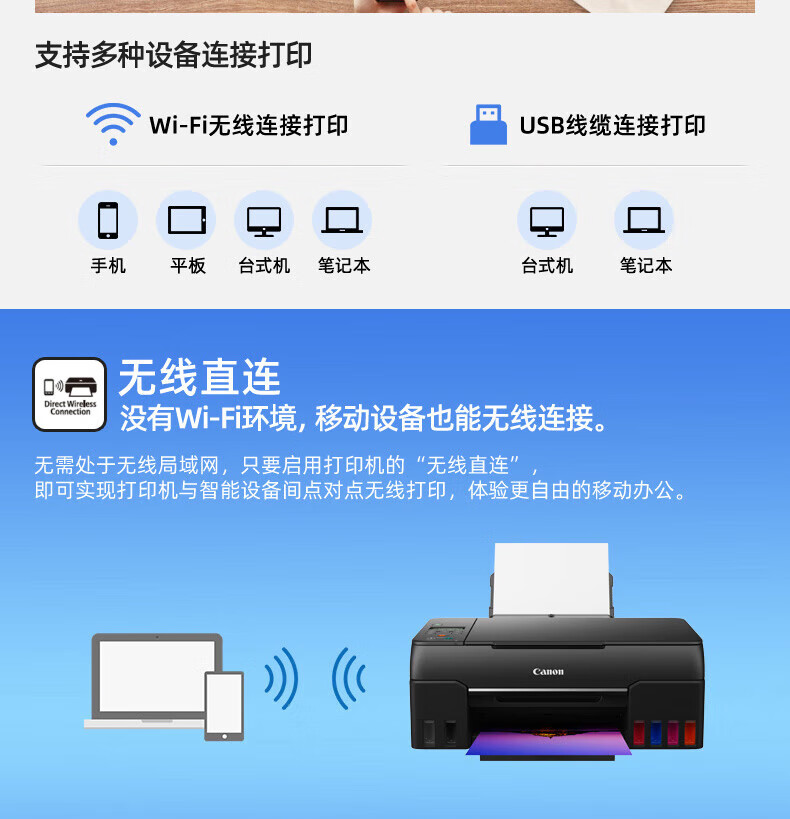 佳能（Canon）G680 6色加墨式照片一体机（打印/复印/扫描 WiFi/微信远程打印 低成本大印量照片打印 家用）