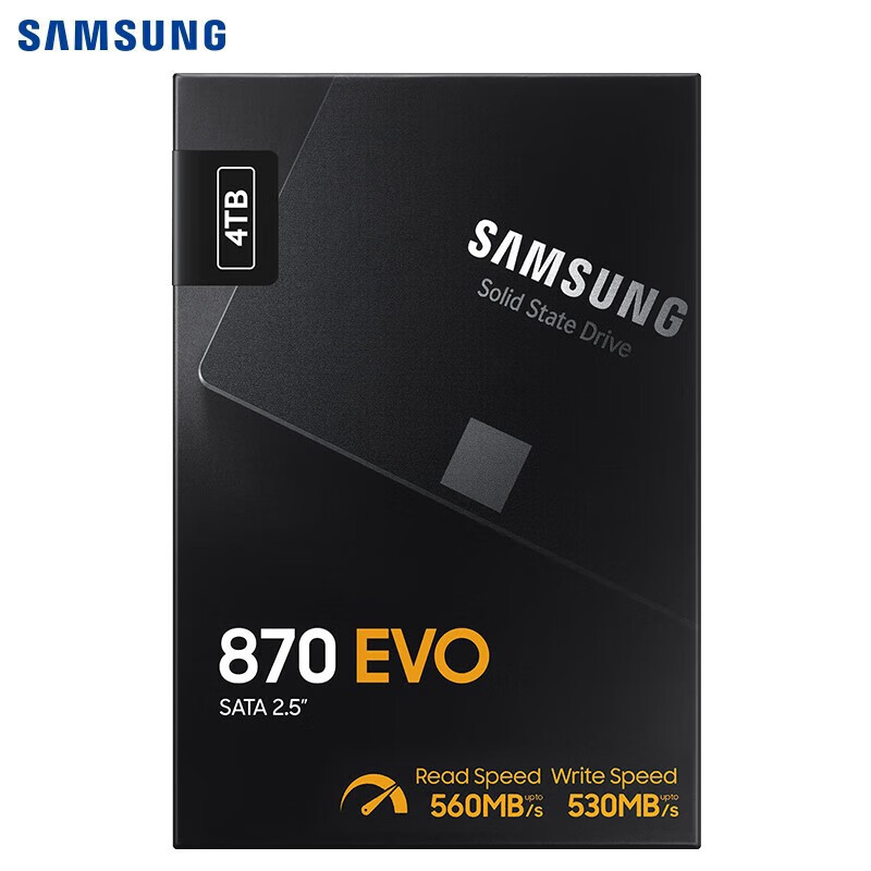 三星 SAMSUNG SSD固态硬盘 SATA3.0接口 870 EVO 4TB（MZ-77E4T0B）