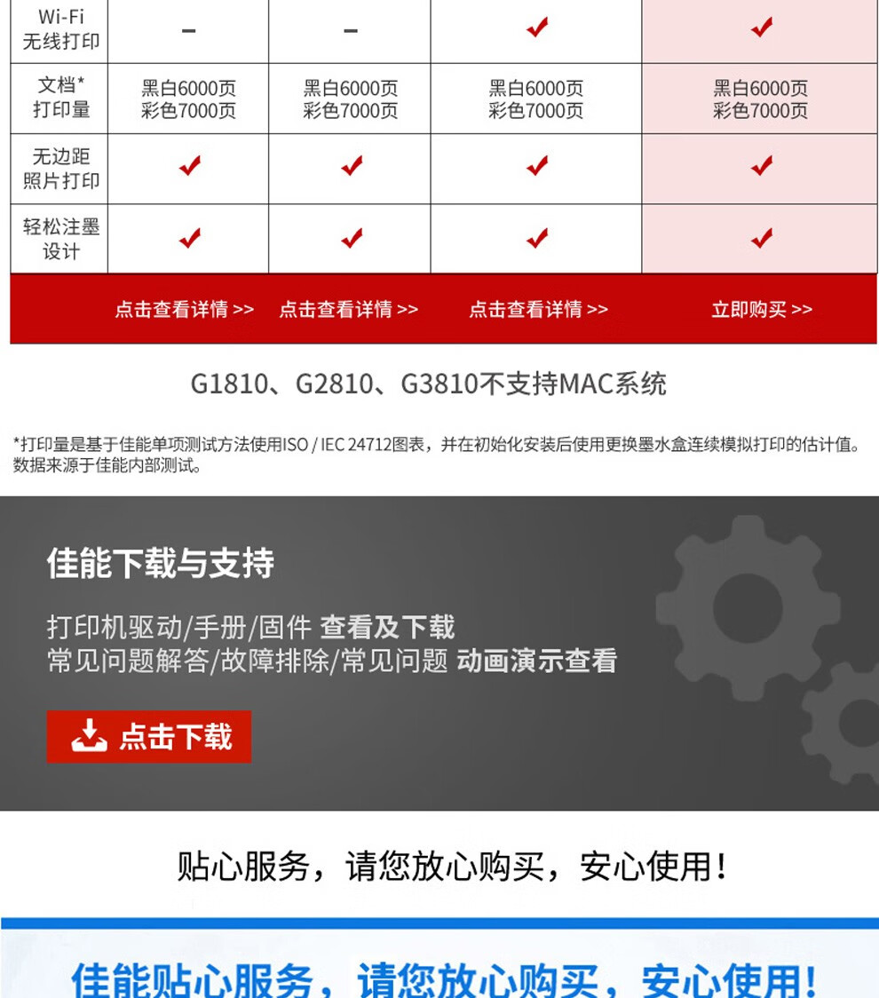 佳能（Canon） 四合一功能G4810一体打印机无线控彩色连供式喷墨家用办公打印复印扫描传真机 远程打印一体机
