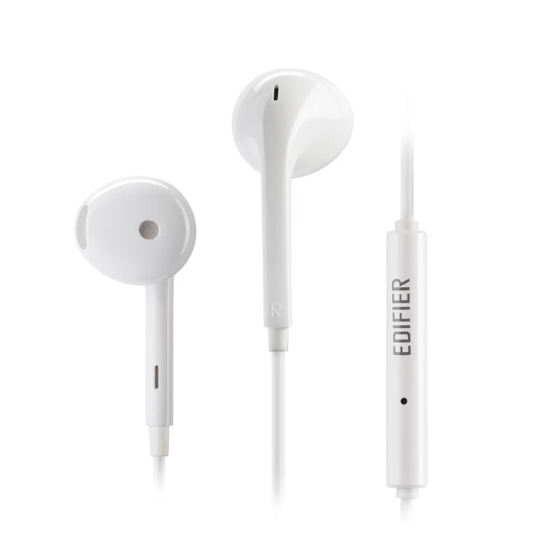 漫步者（EDIFIER）H180Plus 半入耳式有线耳机 音乐耳机 3.5mm接口 电脑笔记本手机适用 白色
