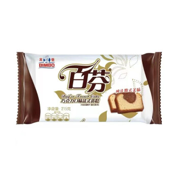 宾堡 甜品点心早餐面包休闲食品办公室糕点员工福利 百芬巧克力口味法式蛋糕 1P 215g *21个