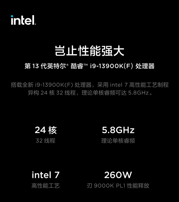 联想（Lenovo）商用办公家用电脑拯救者刃9000K-34IRZ i9-13900KF 64G 2TSSD/W11 RTX4090_24G 水冷侧透1200W