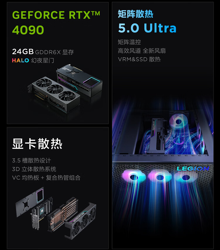 联想（Lenovo）商用办公家用电脑拯救者刃9000K-34IRZ i9-13900KF 64G 2TSSD/W11 RTX4090_24G 水冷侧透1200W