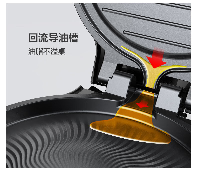 美的（Midea）电饼铛家用双面加热多功能煎饼锅薄饼机?小巧机身煎烤机JK26Simple101