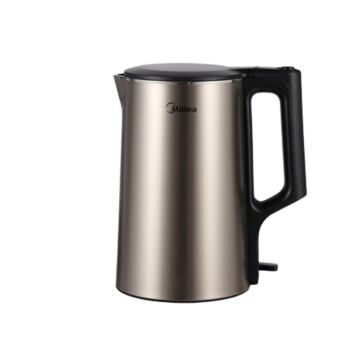 美的（Midea）电水壶/热水瓶1.7L烧水壶?电热水壶家用双钢防烫防干烧热水壶304不锈钢电水壶PJ17A01金色