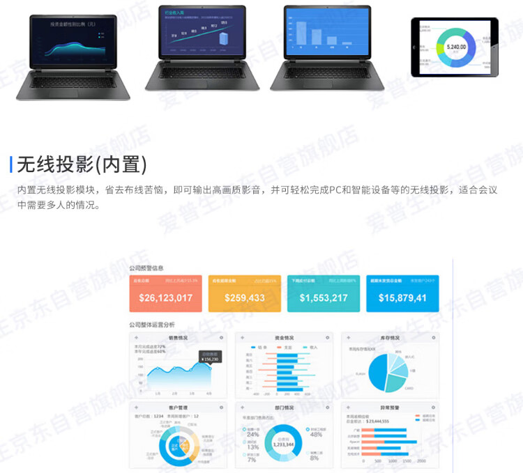 爱普生（EPSON）CB-992F 投影仪 投影机 商务办公家用（4000流明 超高清 双HDMI接口 支持侧面投影）