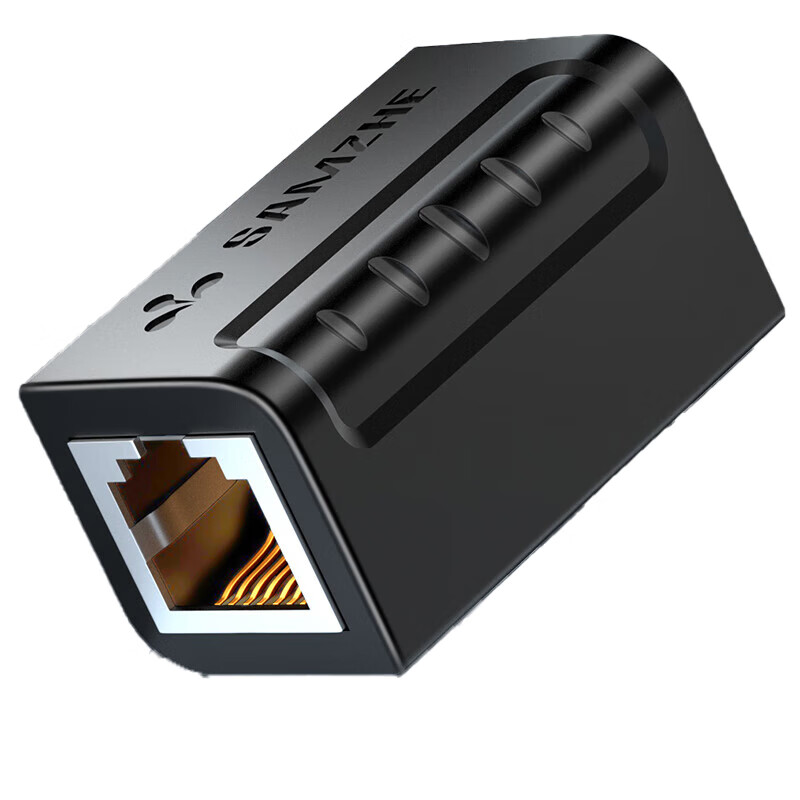 SAMZHE山泽 SZ-ZTH1100网络直通头RJ45网线连接器对接头8P8C直通10个装黑色/