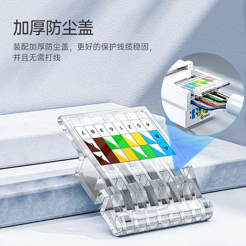 SAMZHE山泽 MKC-610 六类网络模块 CAT6千兆免打网线面板模块 RJ45水晶头母座电脑网口插座连接头10个装/