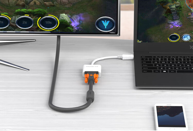 山泽(SAMZHE)? DP转VGA转换器 DisplayPort toVGA母转接线 连接线 白 ZJX-180