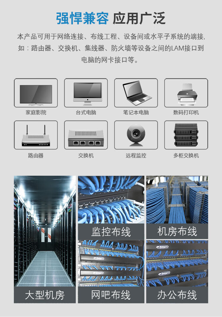 山泽(SAMZHE) 六类网线 非屏蔽CAT6类箱线 监控用线 工程家装千兆网络用线 50米 灰色 HS6050