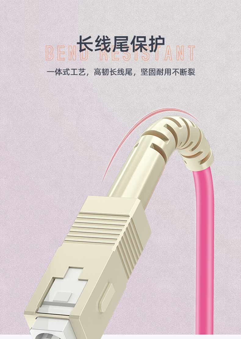 SAMZHE山泽电信级铠装光纤跳线 LC-LC OM4多模双芯环保尾纤缆铠装OM3多模LC-LC5米KG3-LCLC05