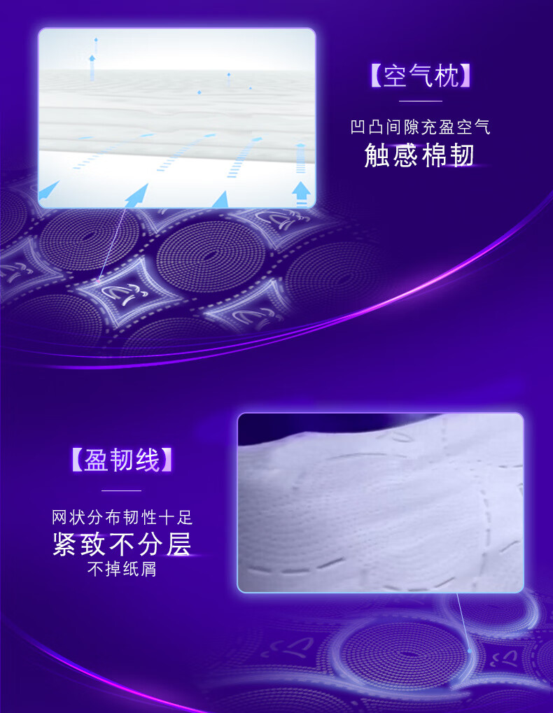 维达卫生卷纸 立体美空心卷纸 卫生纸四层 110g*12卷*2提 V4669