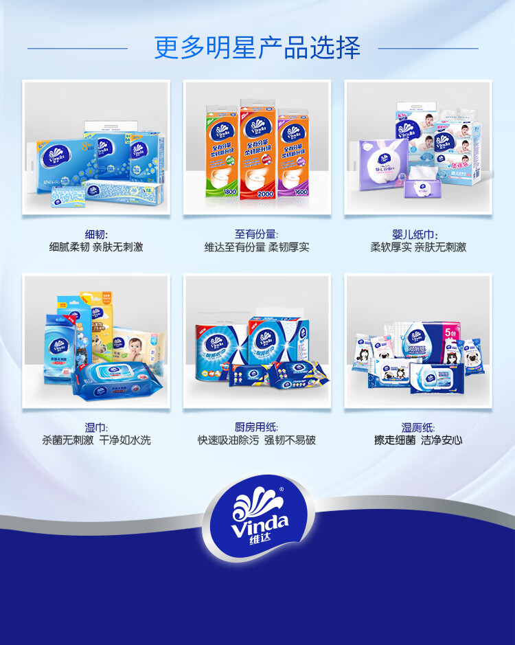 维达超韧系列抽纸 三层加厚110抽软抽 30包/箱 V2286