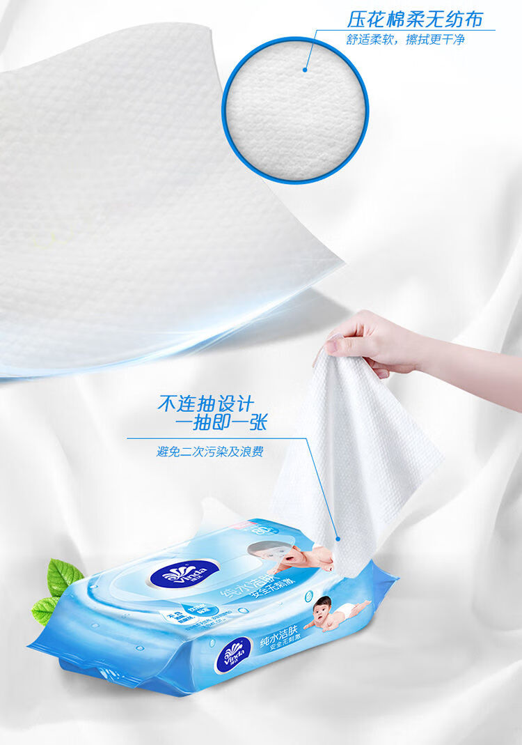 维达婴儿无香护肤湿巾 80片*3包 VW2002