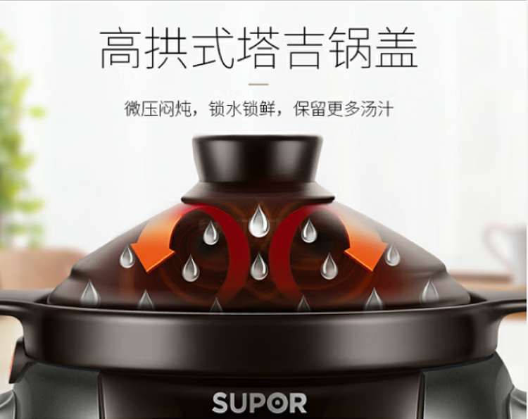 苏泊尔（SUPOR）4升电炖锅 大容量 陶瓷煲汤锅 电炖盅养生锅? TG40YC5-60