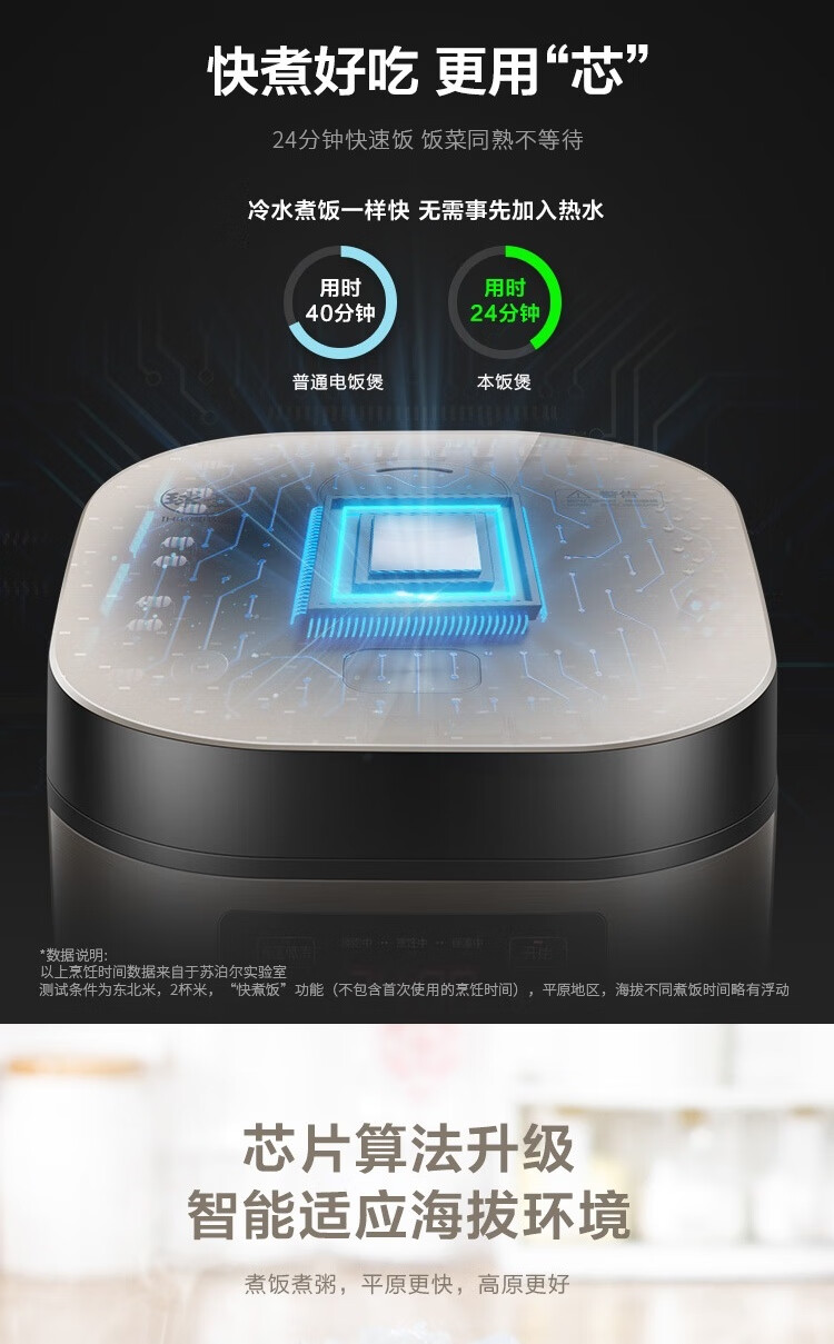苏泊尔（SUPOR）IH电饭煲球釜IH磁热高效大火力柴火饭煲灵敏触控操作电饭煲 SF40HC69