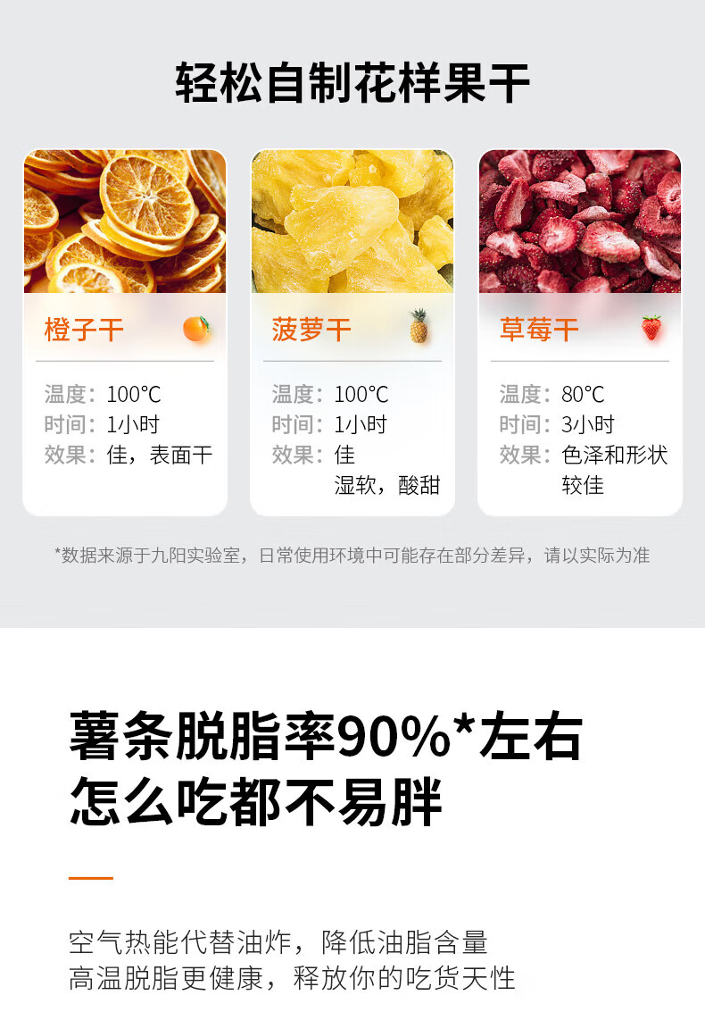 九阳（Joyoung）空气炸锅不用翻面家用6.5L大容量多功能无油可视电炸锅家用智能定时KL65-VF526 灰色