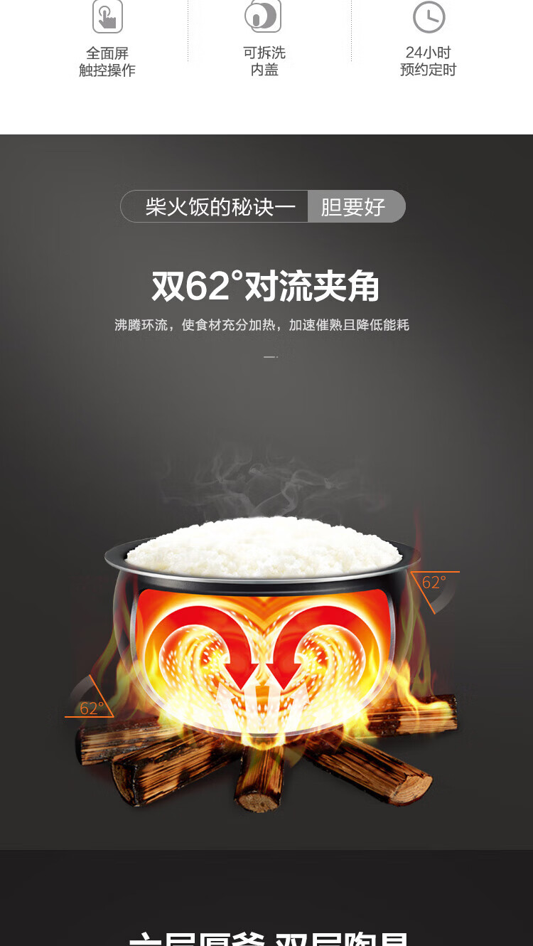 苏泊尔（SUPOR）QC系列 电饭煲 SF40FC577 球釜4L家用电饭锅智能预约不沾内胆