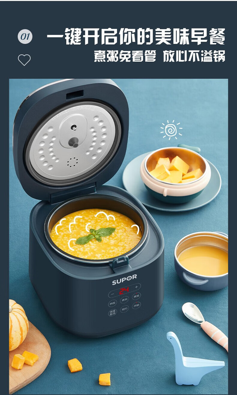 苏泊尔（SUPOR）电饭煲2L智能迷你型玲珑小电饭锅智能预约小型便携1-3人电饭煲 SF20FC45