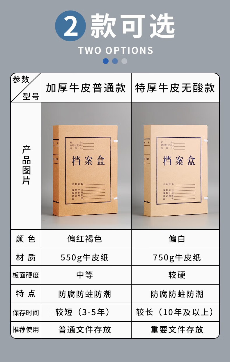 晨光(M&G)A4无酸纸档案盒 背宽6CM加厚大容量 文件收纳盒 档案袋资料盒 10个装 APYREH61
