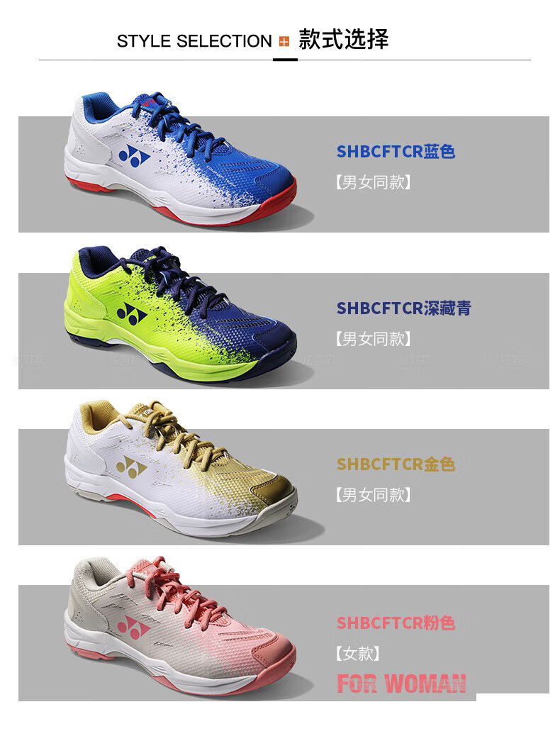 尤尼克斯（YONEX）羽毛球鞋专业防滑运动鞋跑步鞋超轻耐磨透气训练比赛款 SHB610CR白深蓝 39码