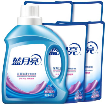 蓝月亮薰衣草深层洁净洗衣液2kg*1瓶+薰衣草洁净洗衣液1kg*4袋装