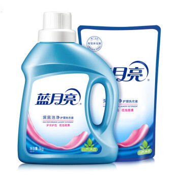 蓝月亮洗衣液组合洁净自然香1kg+洁净自然香500g袋