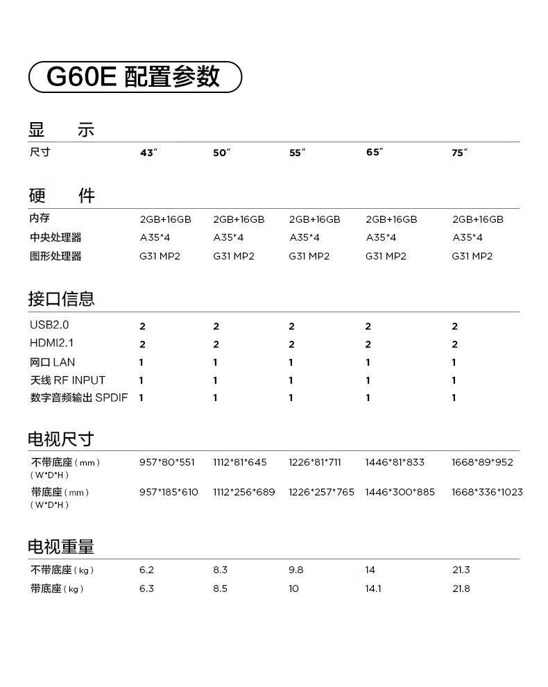 TCL 电视43英寸4K超高清电视2+16GB双频WIFI远场语音支持方言家用商用电视机 43G60E