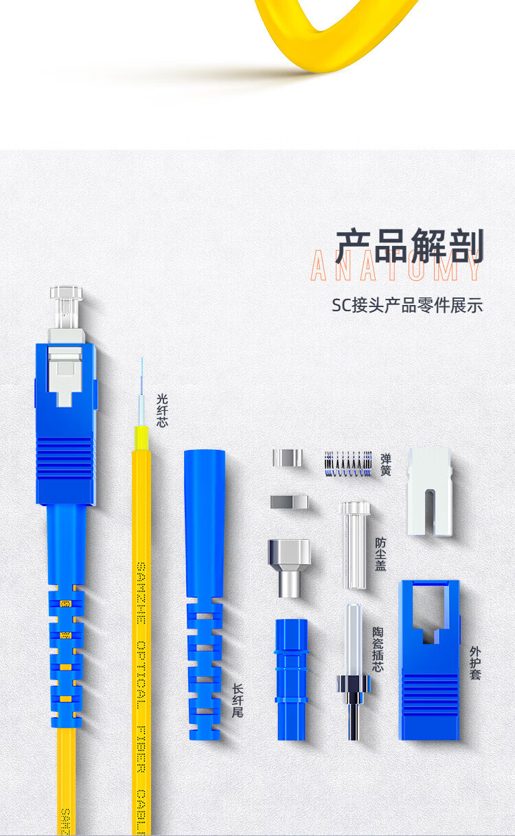 山泽（SAMZHE）光纤跳线 电信级LC-LC单模单芯 阻燃低烟无卤环保光纤入户线 收发器尾纤 3米G0-LCLC03