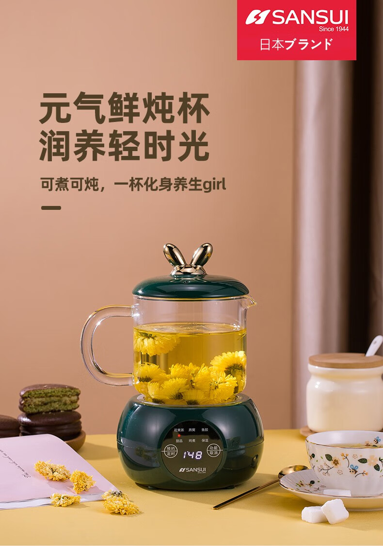 山水（SANSUI）电炖养生杯（电脑款） 自动保温 低温烹煮 6大功能 YSB-002DZ