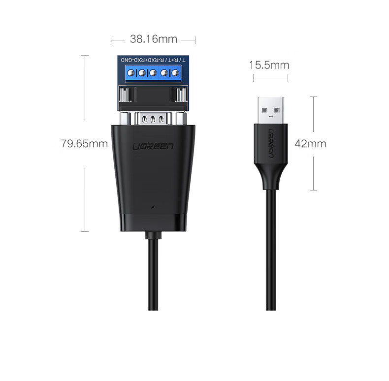 绿联(UGREEN) 60562 USB2.0转485/422串口线 com口485通信线转接数据线 1.5米
