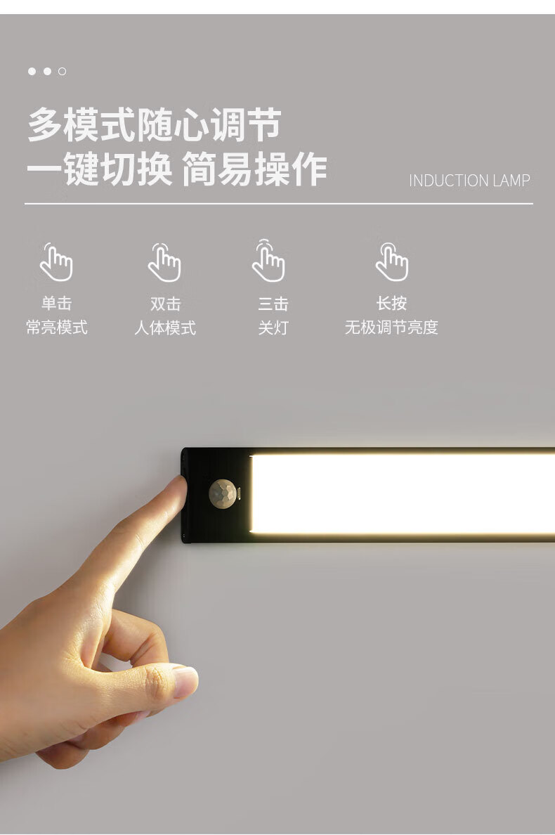 Superfire神火走道楼梯阳台感应灯超薄磁吸感应灯200*40*9mm