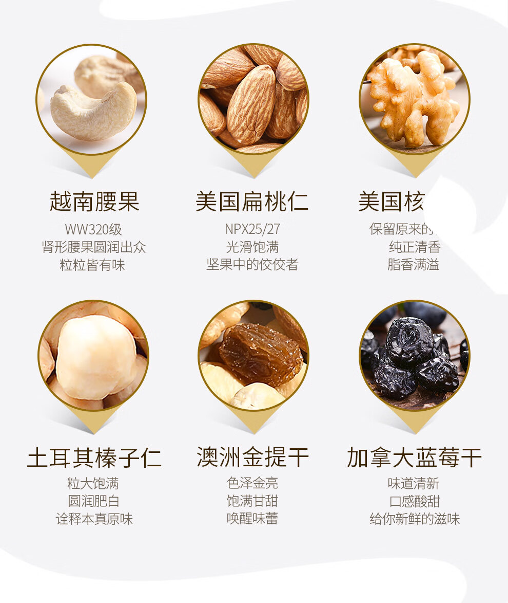 沃隆休闲零食坚果炒货办公室小吃每日坚果B儿童款500g 25克*20袋