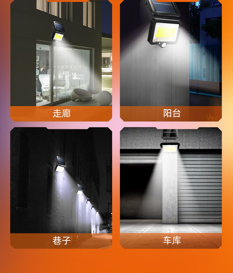 神火（SupFire）太阳能灯超亮led壁灯室外人体感应灯户外庭院灯家用分体式FF2-B