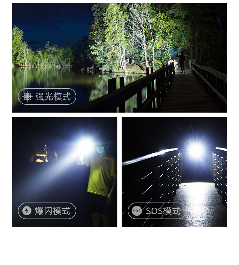 神火（SupFire）M22变焦超强光手电筒P90可充电超亮远射户外led36W超长续航6小时