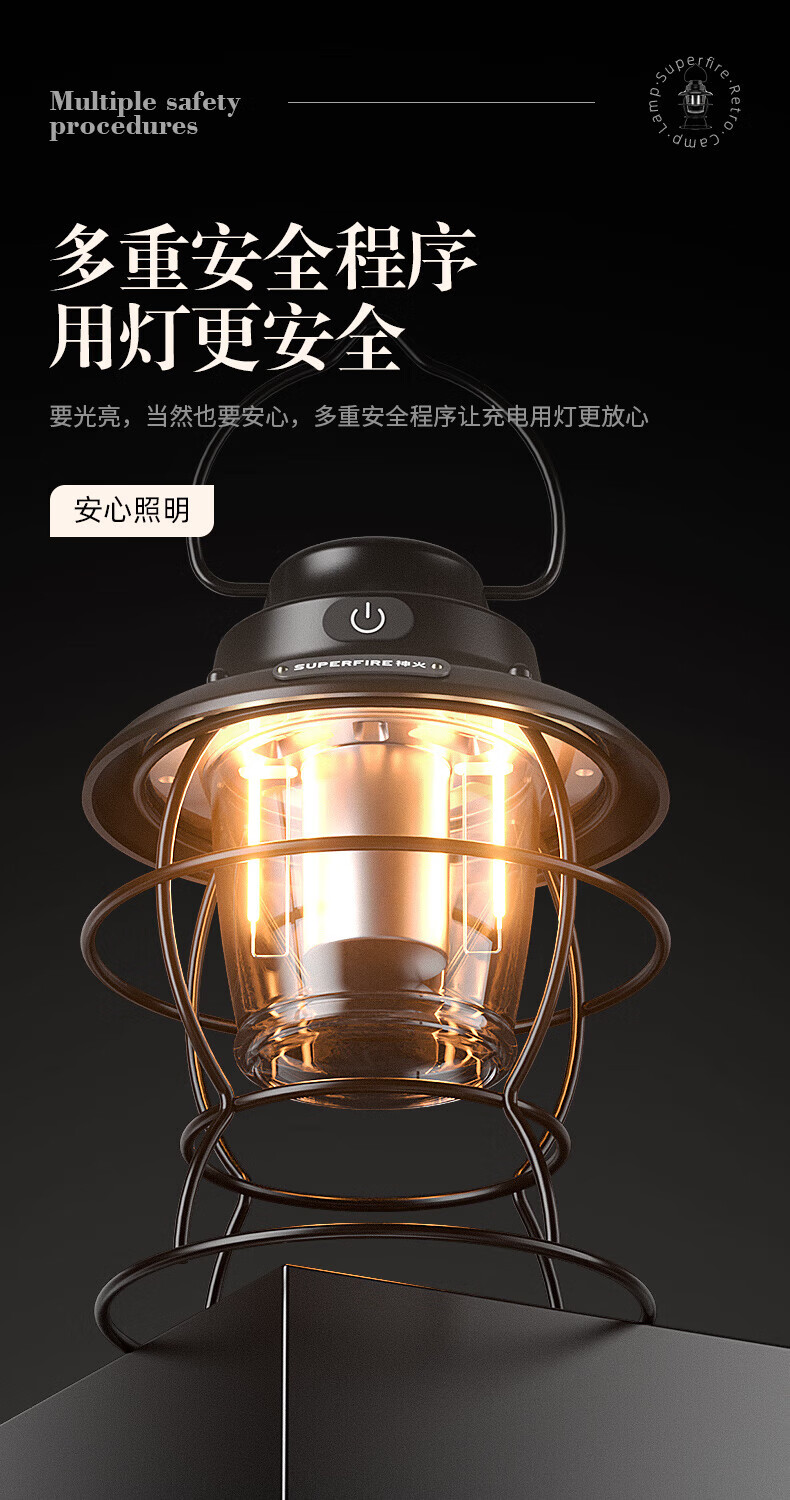 神火（SupFire） T58超长续航充电帐篷露营灯 挂灯防水应急营地照明灯2W 1套