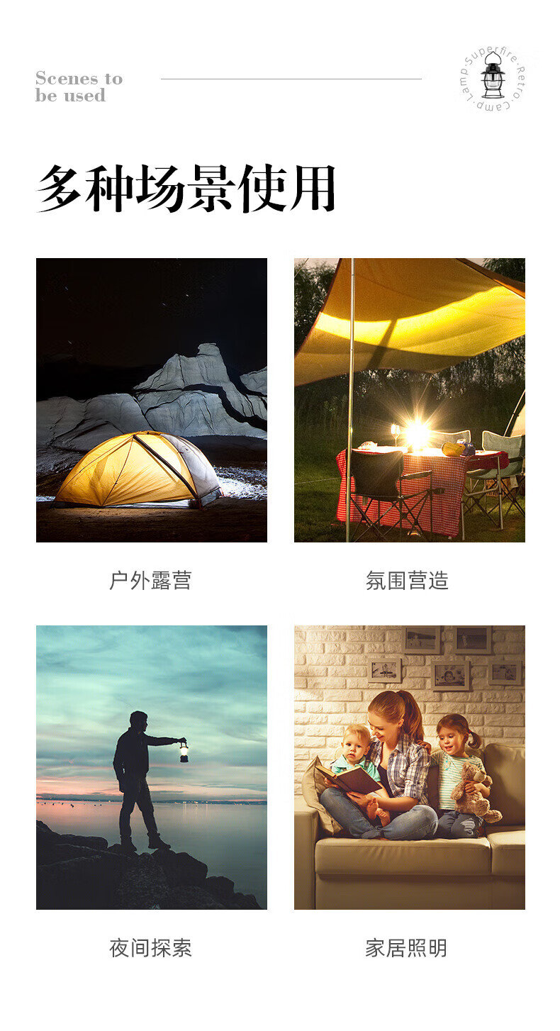 神火（SupFire） T58超长续航充电帐篷露营灯 挂灯防水应急营地照明灯2W 1套