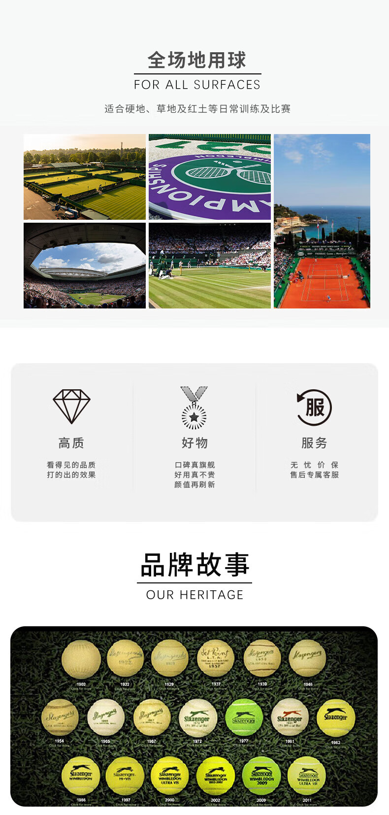 Slazenger 3粒装网球铁罐温网训练比赛用球整箱24筒340939