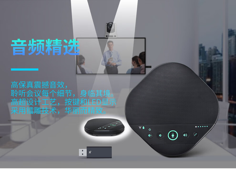 DAIPU戴浦 视频会议无线全向麦克风DP-M220W(2.4G无线+USB免驱)适用10-50㎡会议室/会议扬声器