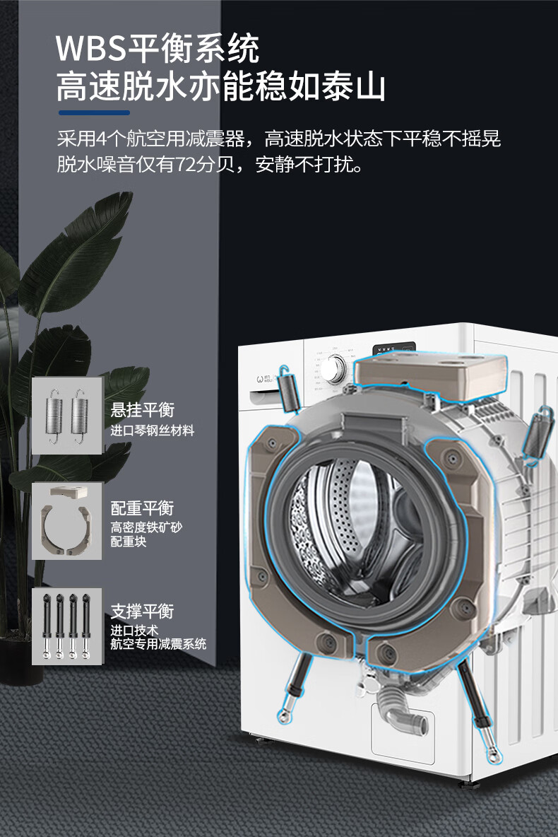 威力（WEILI）XQG80-1026PX(G) 公斤全自动滚筒洗衣机 超薄机身 高温筒自洁 15分钟快洗 LED显示屏 一级能效