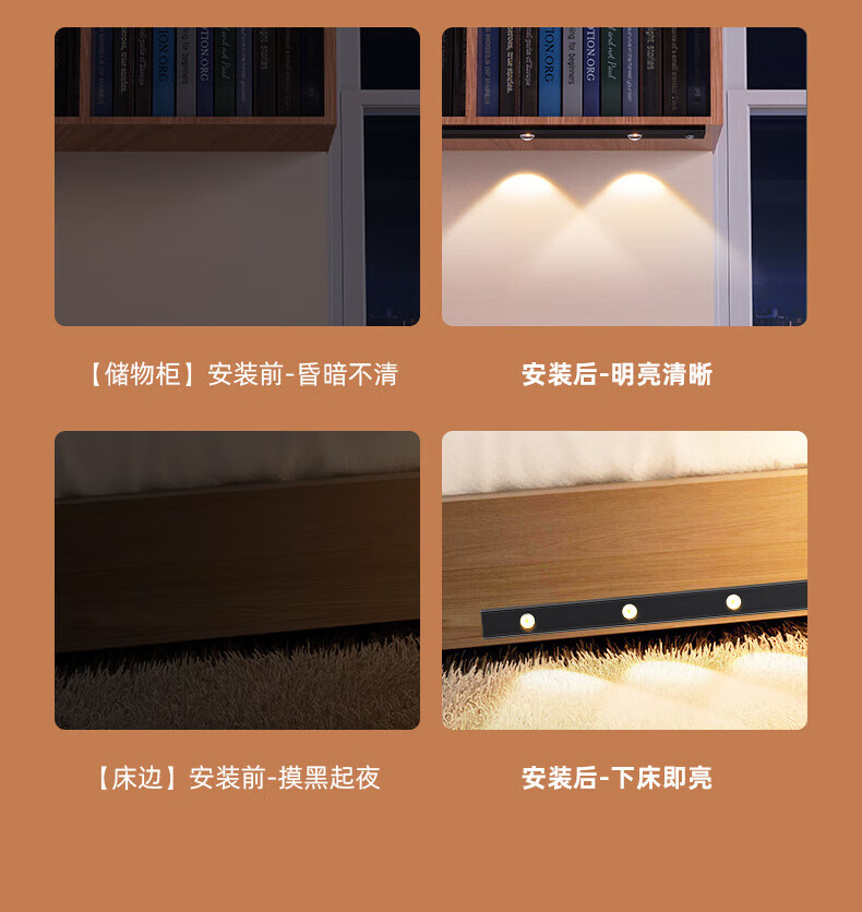 神火（SupFire）人体感应灯过道玄关橱柜衣柜酒柜灯带led灯条小山丘 山丘灯-40cm