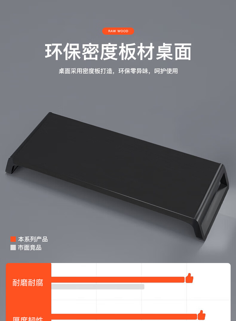戈普（GEPU）多功能显示器增高架 电脑增高桌 黑色D1